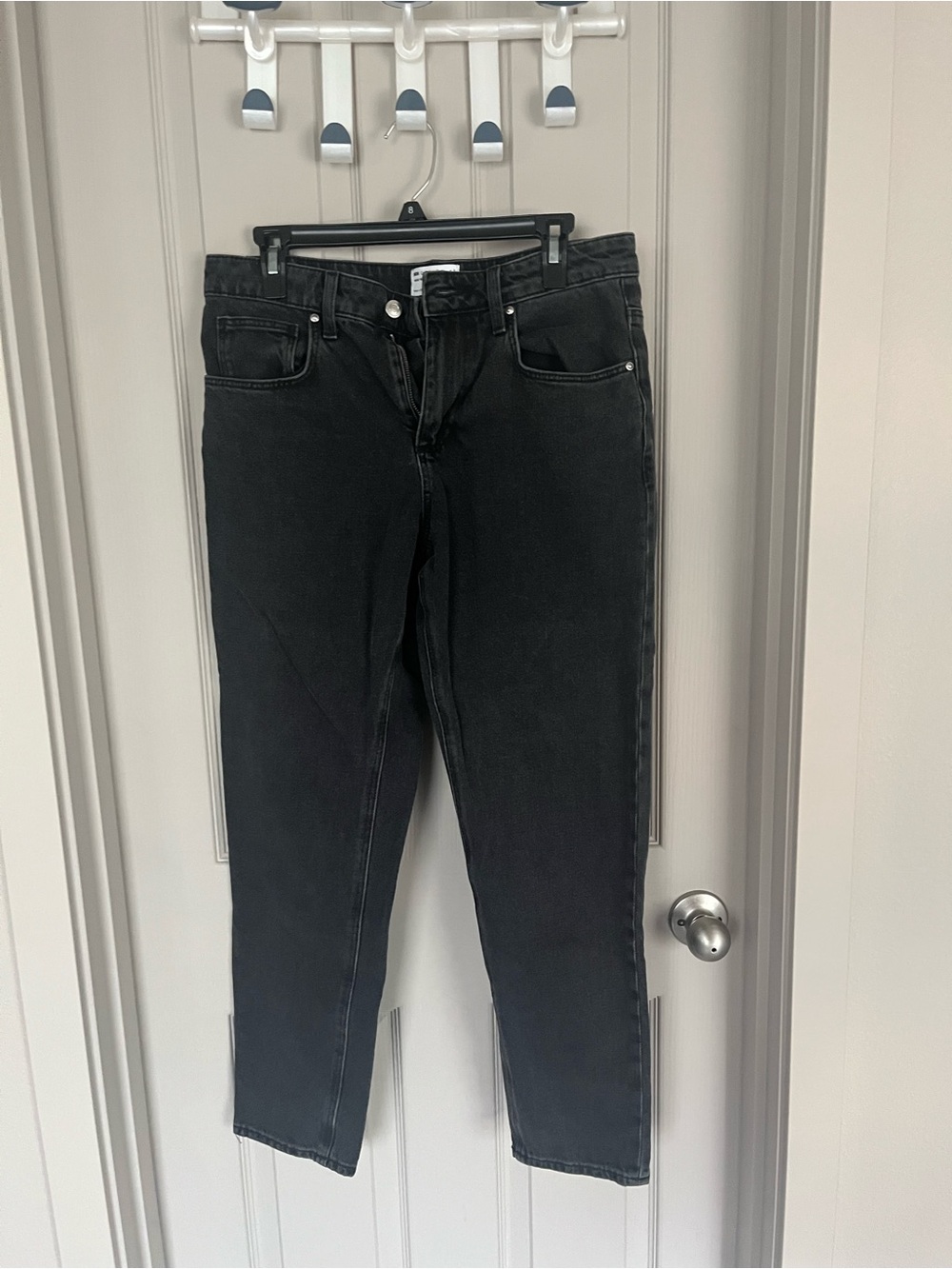 ASOS Washed Black Straight Leg Jeans
